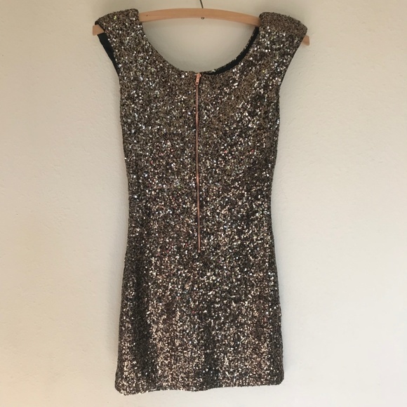 Minkpink Fireworks Gold Sequin Mini Party Dress XS - Picture 6 of 6